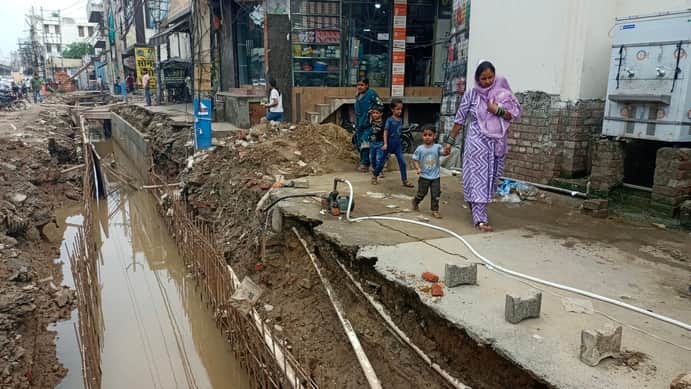 Incessant rain causes trouble; waterlogging on roads.