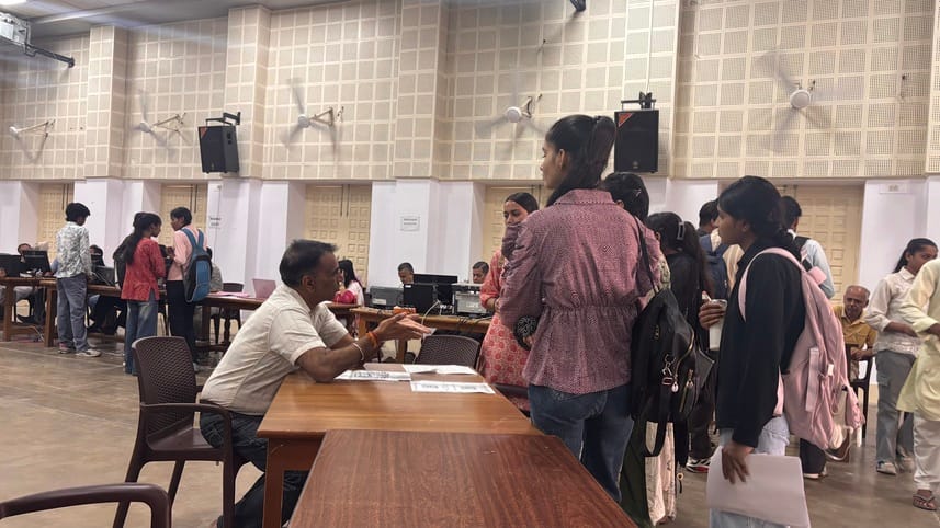 Admissions based on physical counseling will begin today; selection will be based on merit.