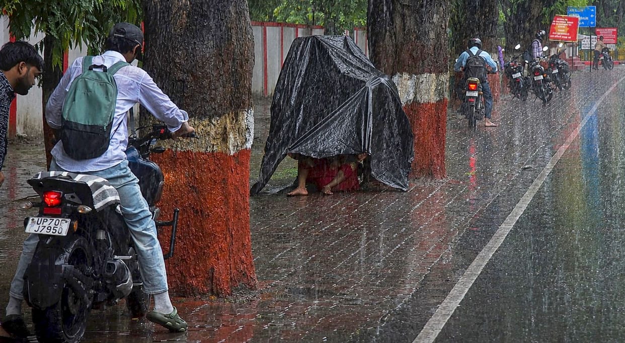 Heavy downpour; 78.4 mm of rain in 24 hours