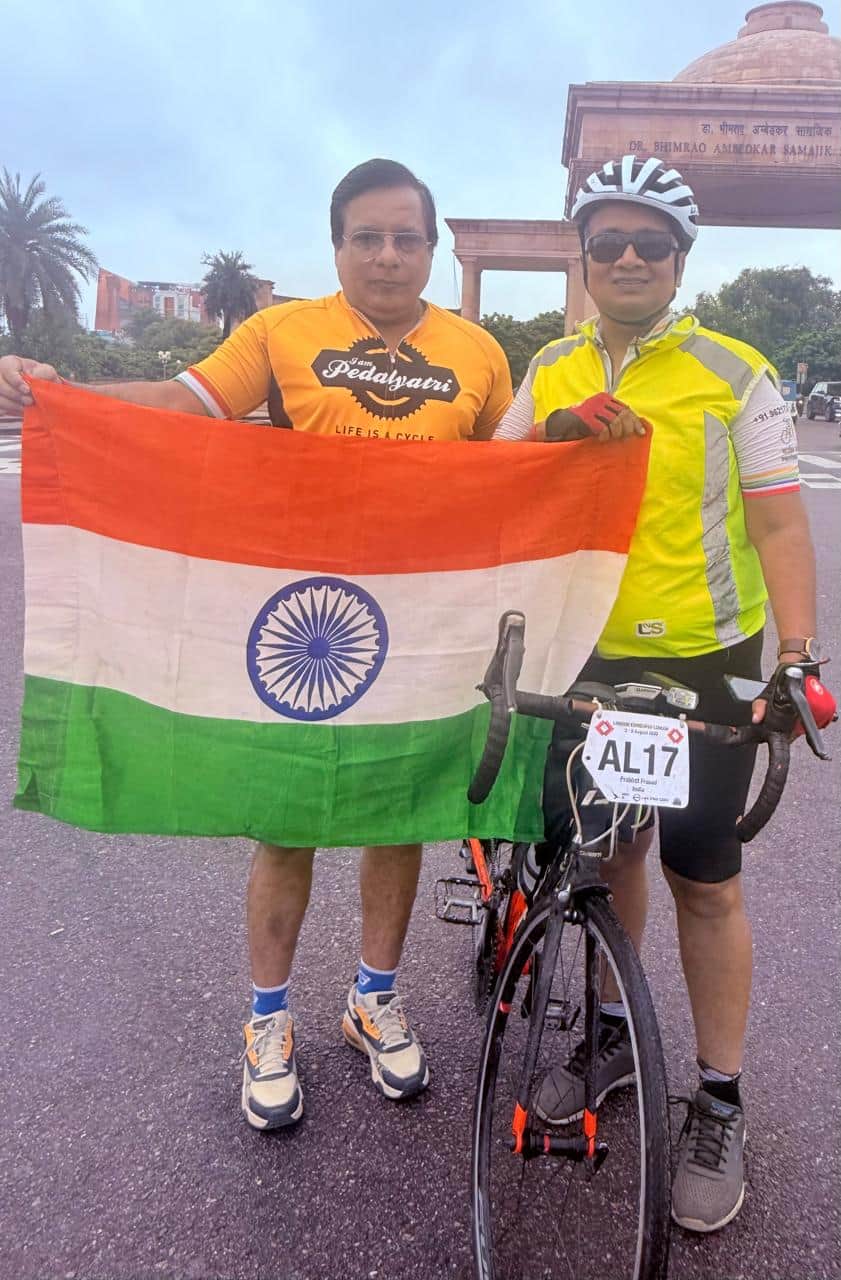 Prabhat Ranjan set off for Rewa to promote health awareness and cycling.