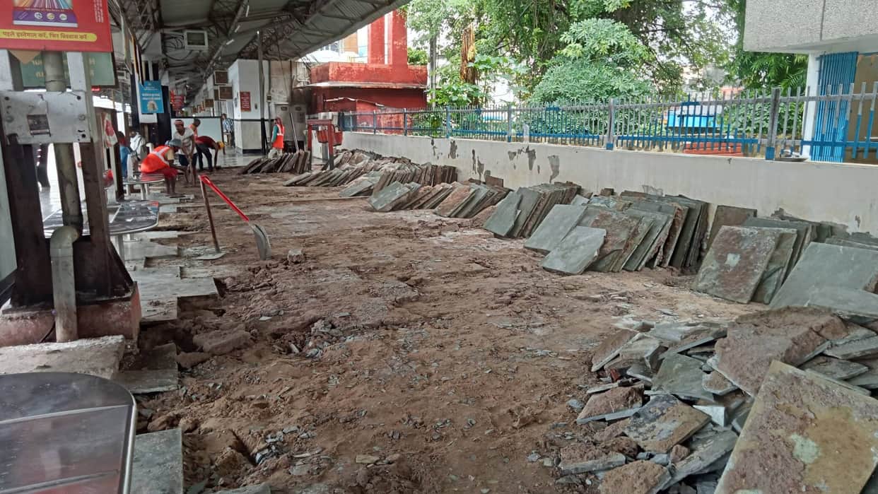 Granite will be installed on the platform floor