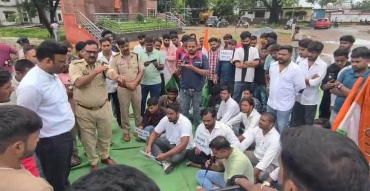 Youth Congress staged a semi-nude protest over the Atal statue controversy, demanding action against the CMO a