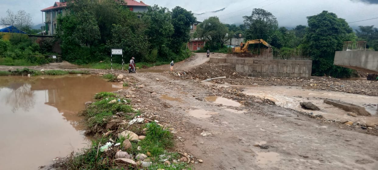 Alternative routes on the Bassi-Tatahar road become hazardous during the rainy season.