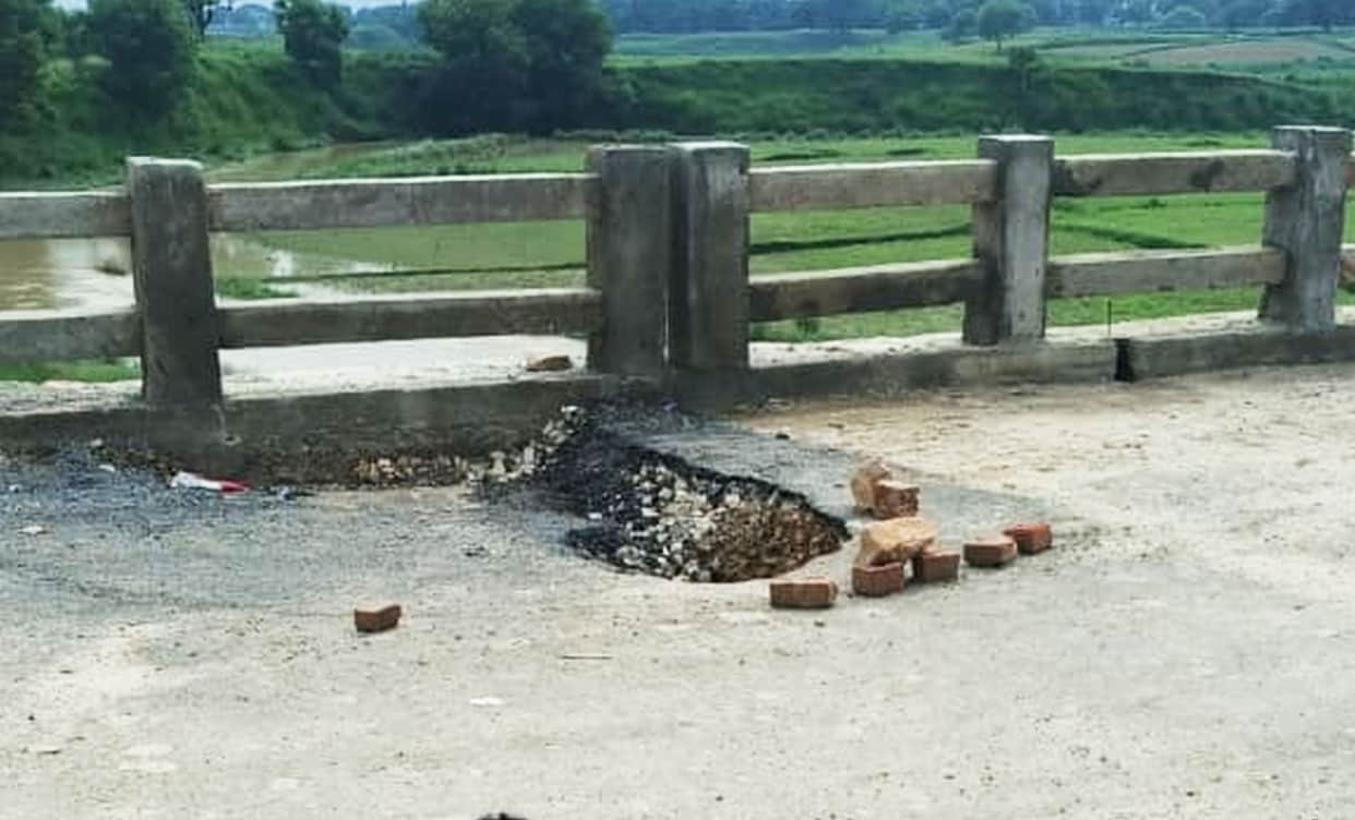 Six-metre culvert collapses on Gill Kunan Road in Doda Doda