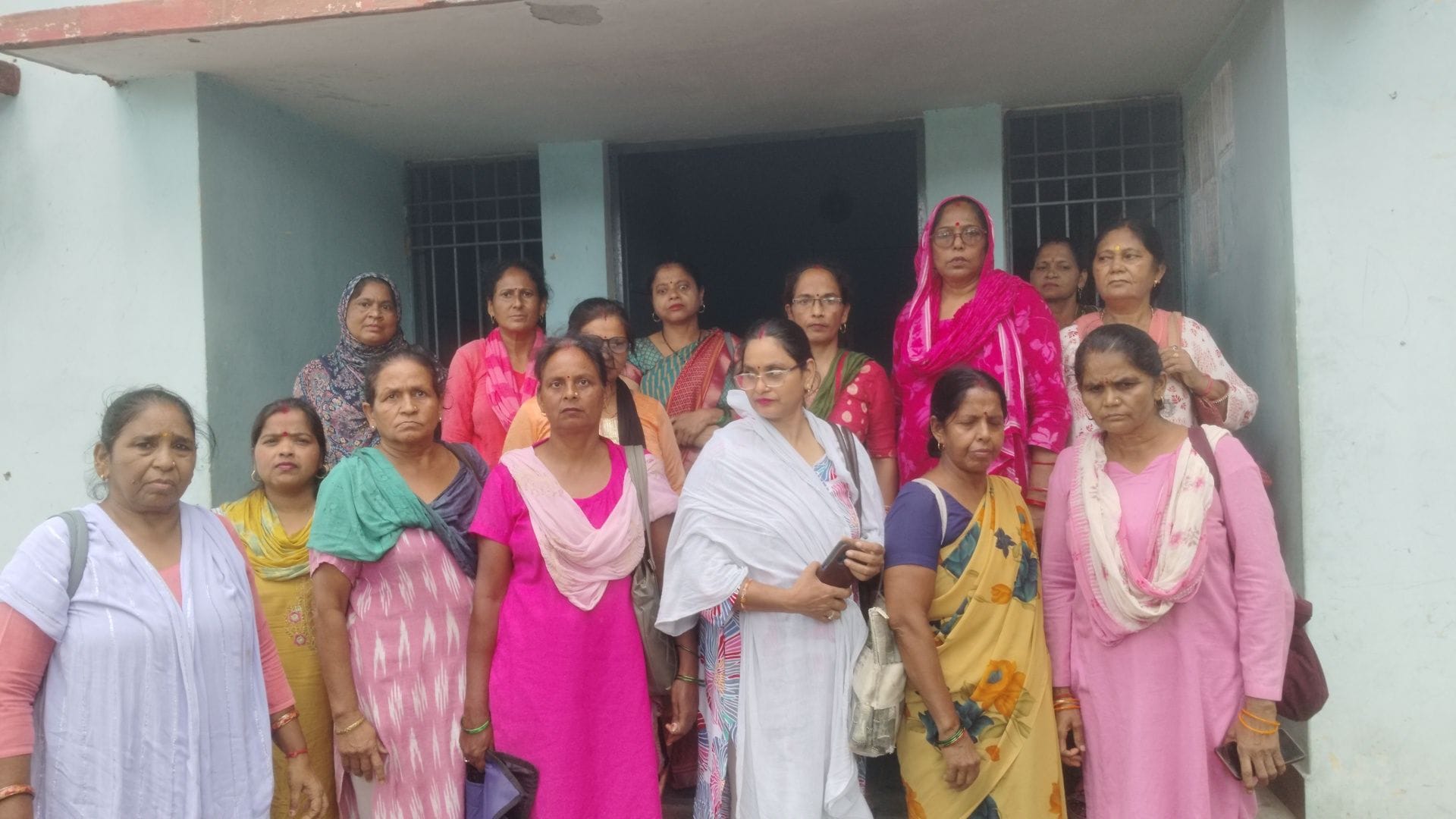 Anganwadi workers staged a protest upon receiving the notice.