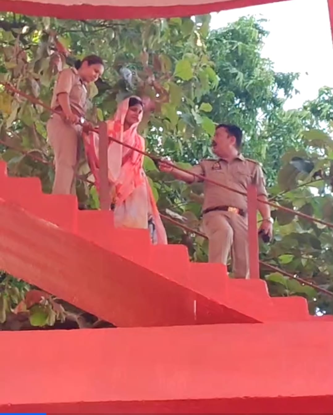 Woman climbs water tank for the second time in 47 days.