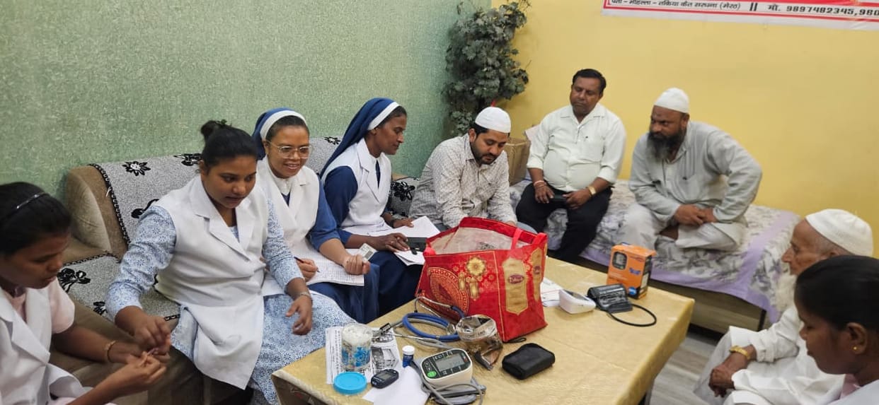 Health check-up of senior citizens conducted at the camp.
