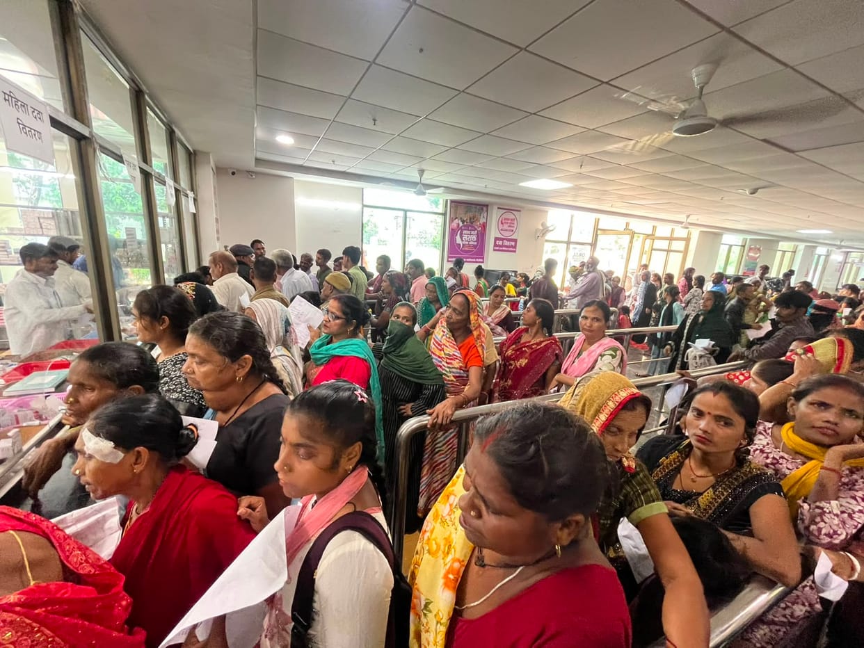 Shortage of medicines at district hospital; patients facing difficulties.