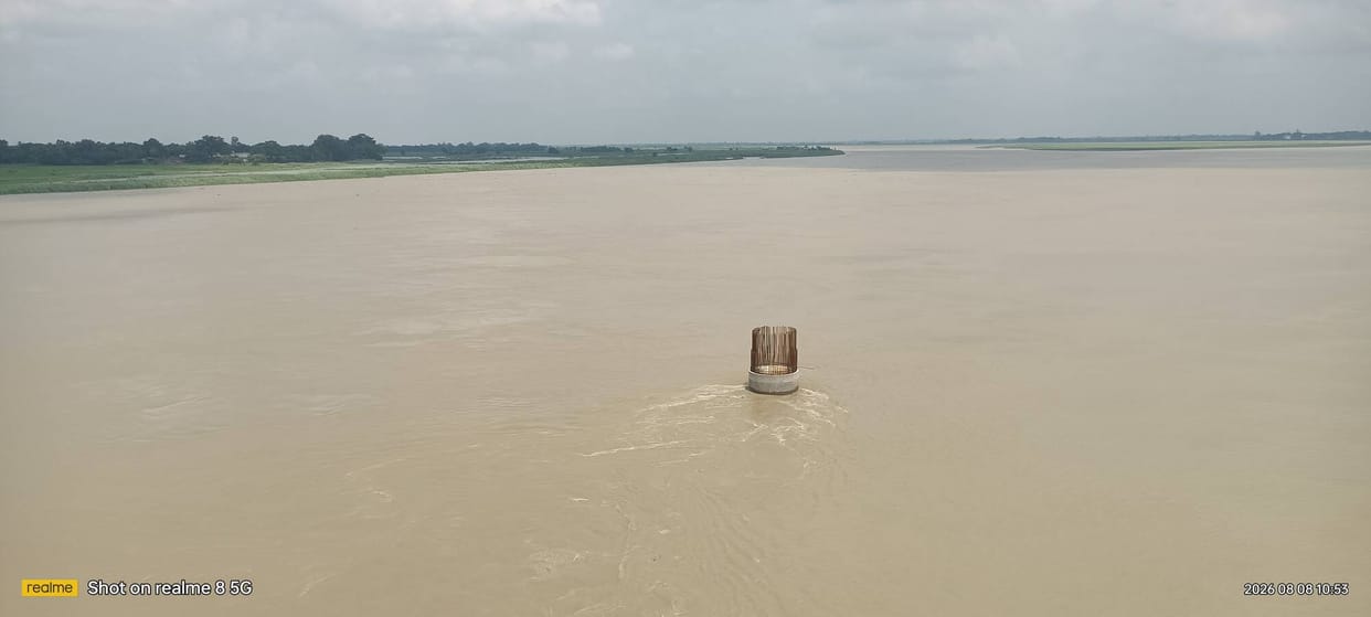 Saryu River nears danger mark in Bhagalpur.