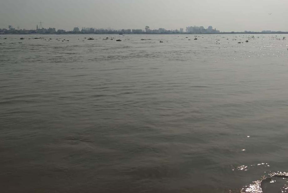 बिजनौर बैराज से अतिरिक्त पानी के डिस्चार्ज से गढ़ खादर क्षेत्र में बढ़ा गंगा का जलस्तर। संवाद