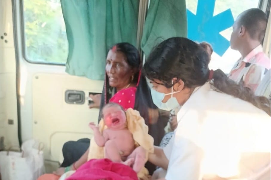 Amidst the wail of sirens, the sounds of joy the cry of a newborn echoed inside the ambulance.