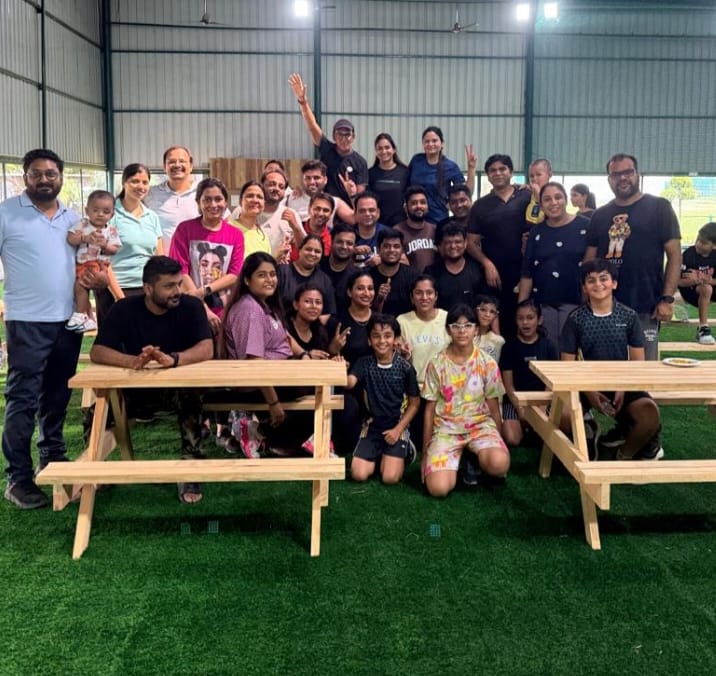 Indoor arena... Played cricket and Kho-Kho with the family.