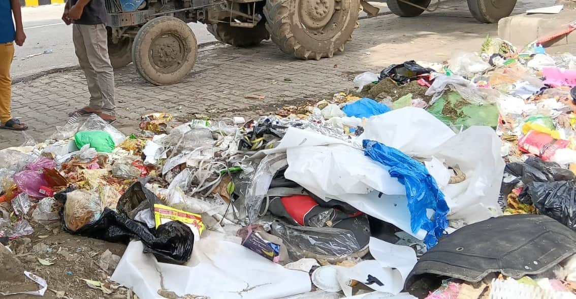 Piles of garbage have accumulated across the city due to the sanitation workers' strike