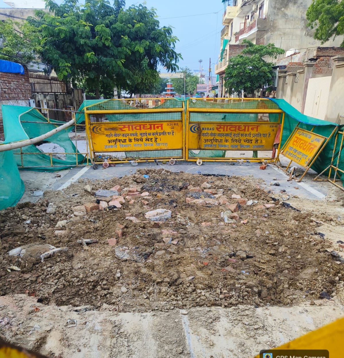 Jal Nigam swings into action after accident; fills pit and installs barricades.