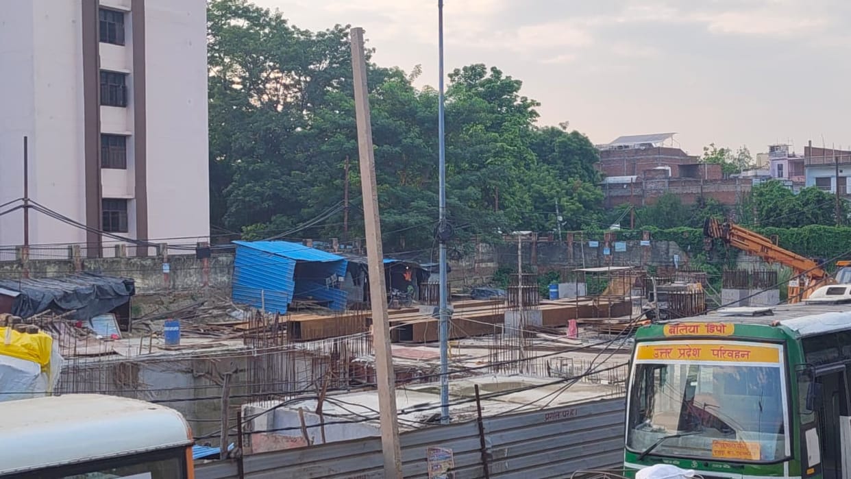 Legal hurdles cleared, construction of Roadways bus station accelerates; work had been slow for two years.Legal hurdles cleared, construction of Roadways bus station accelerates; work had been slow for two years.