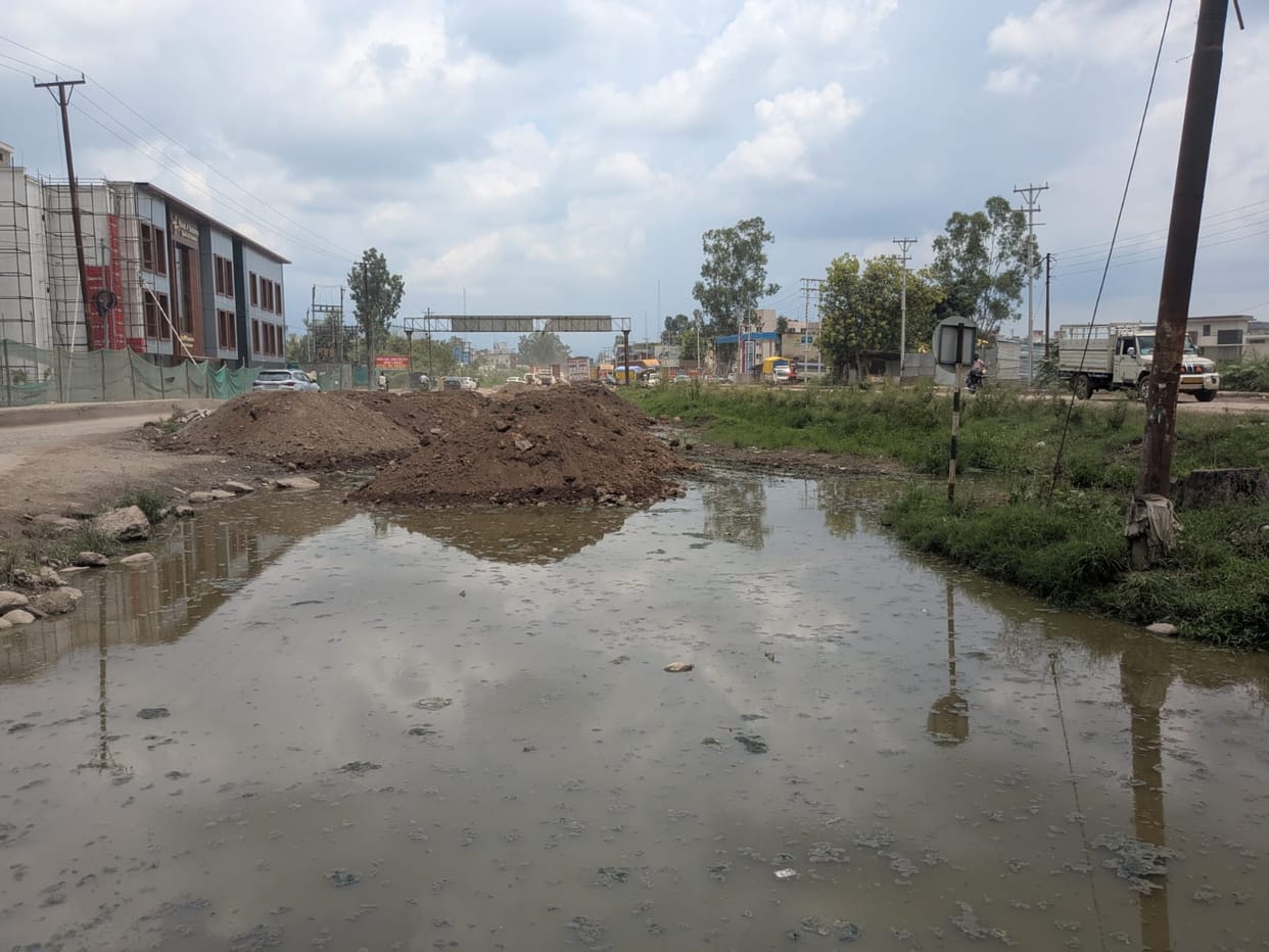 Motorists troubled by the poor condition of the Pinjore-Nalagarh four-lane highway.