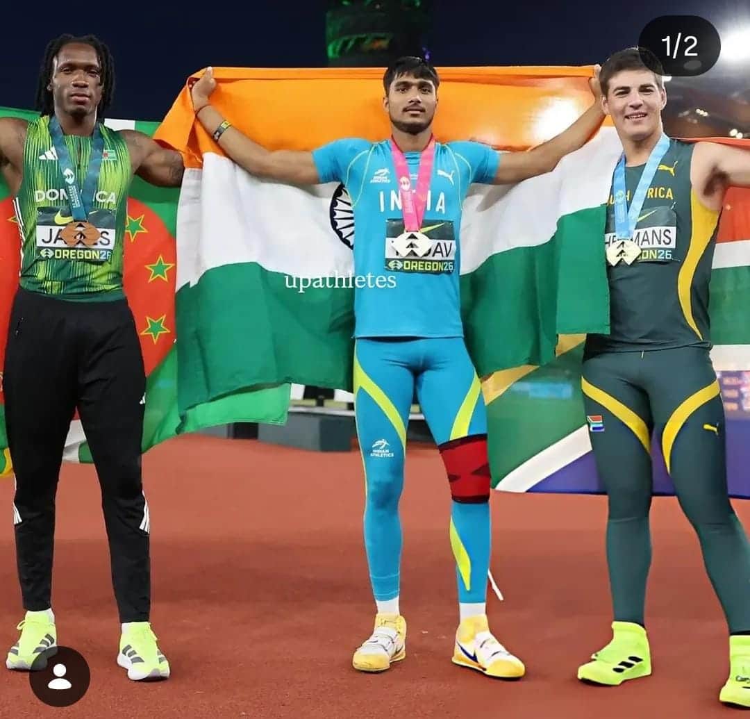 Ashish, a native of Mavaiya village, won the silver medal in the World Under-20 javelin throw.