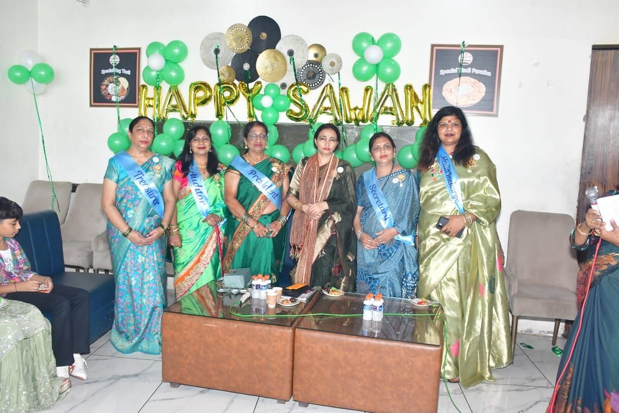 Women dressed in the colours of Sawan, displayed their skills in ramp walks and competitions.