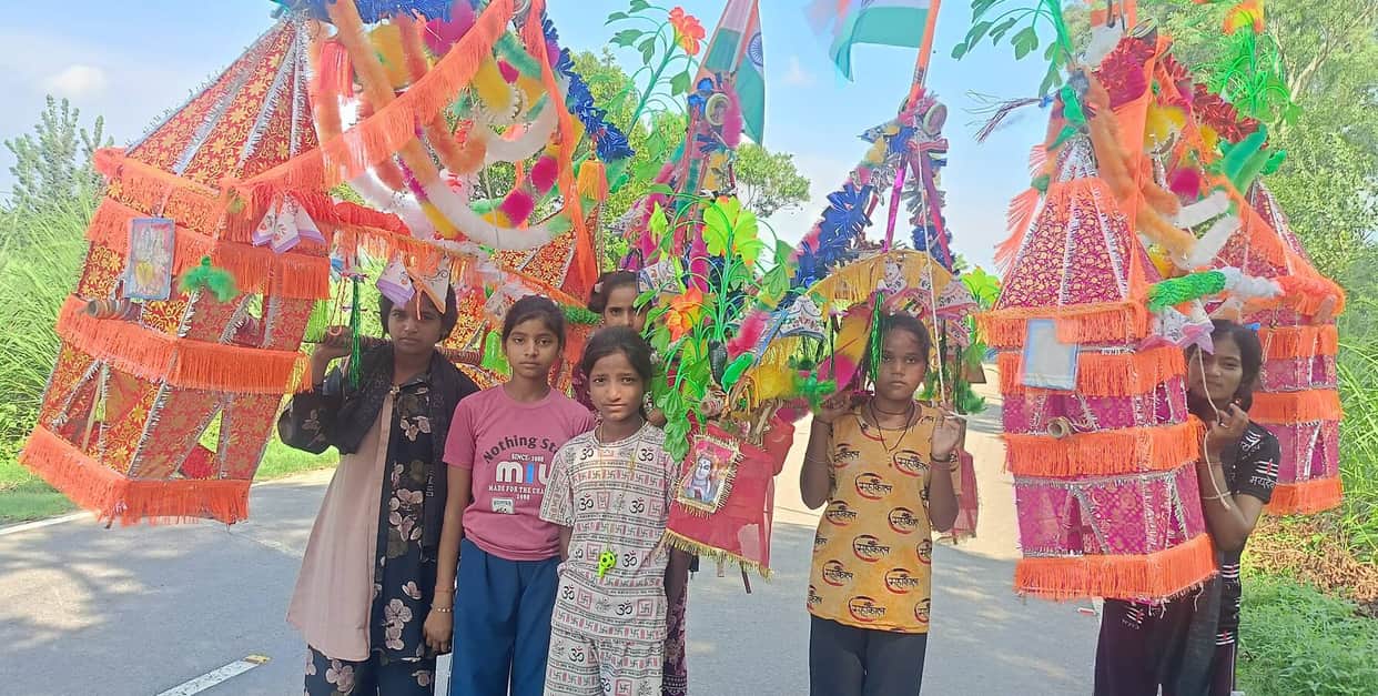 It was brother's wish...six sisters bringing Kanwar after the wish is fulfilled