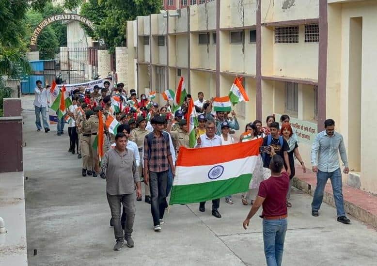 Students took out a rally to spread the message of 'Har Ghar Tiranga