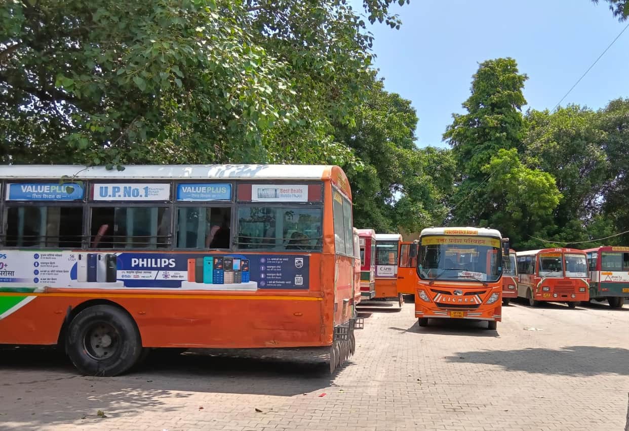 Passengers facing inconvenience due to the suspension of Jaipur bus services.
