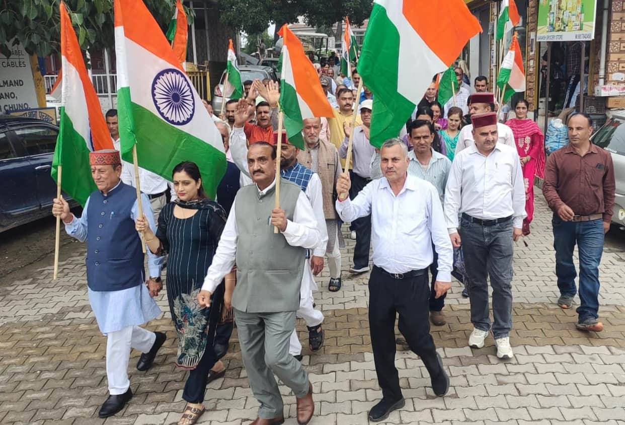 bjp tiranga yatra in sarnha