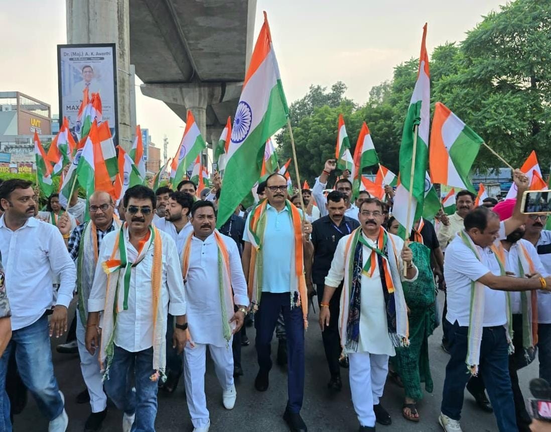 BJP took out a Tiranga Yatra.