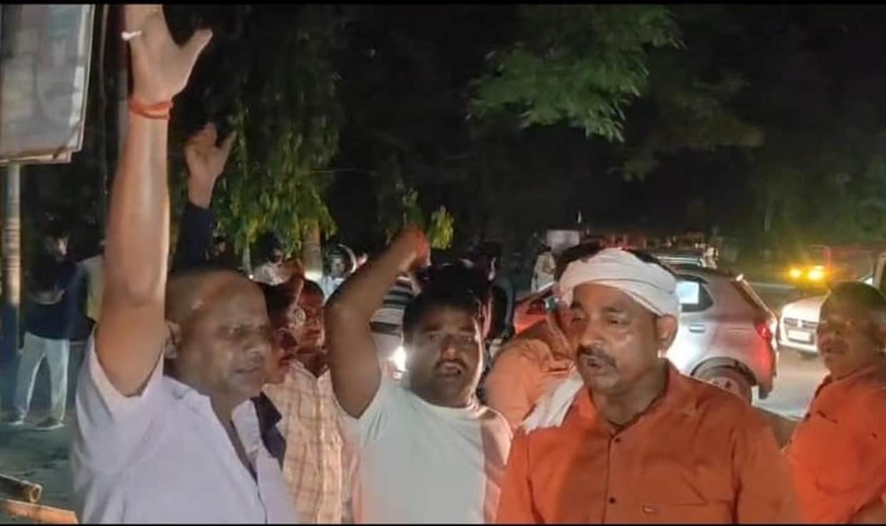 People enraged by power cuts blocked the road and staged a protest.