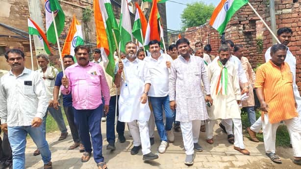 A grand Tiranga Yatra set out from the ashram of Sage Durvasa.
