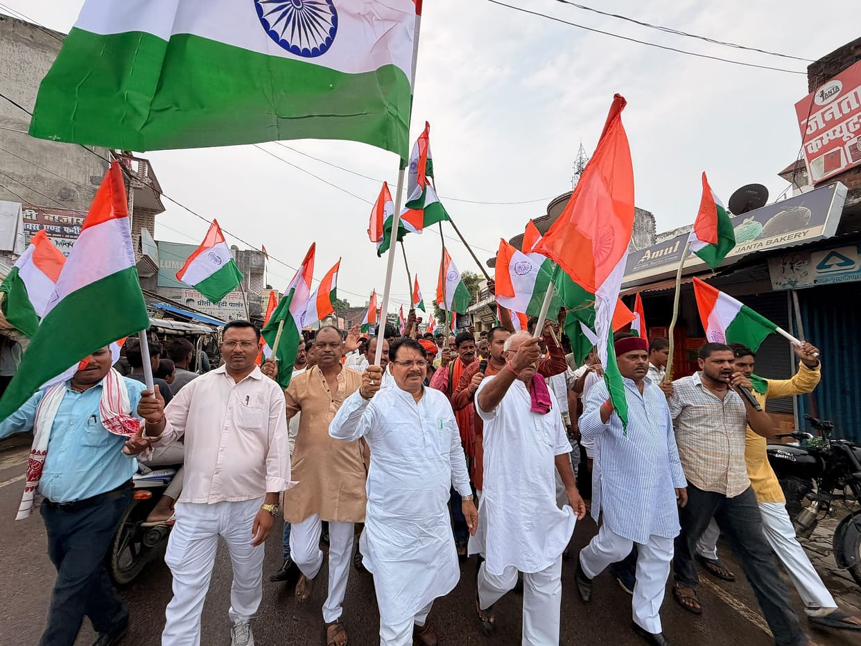 BJP took out a Tiranga Yatra.