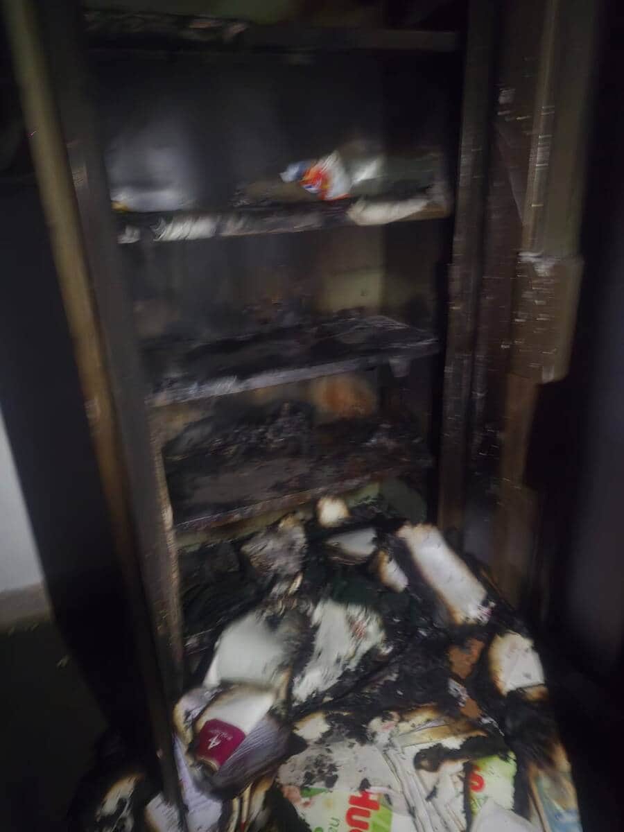 Cylinder explodes at private nursing institute; records reduced to ashes.