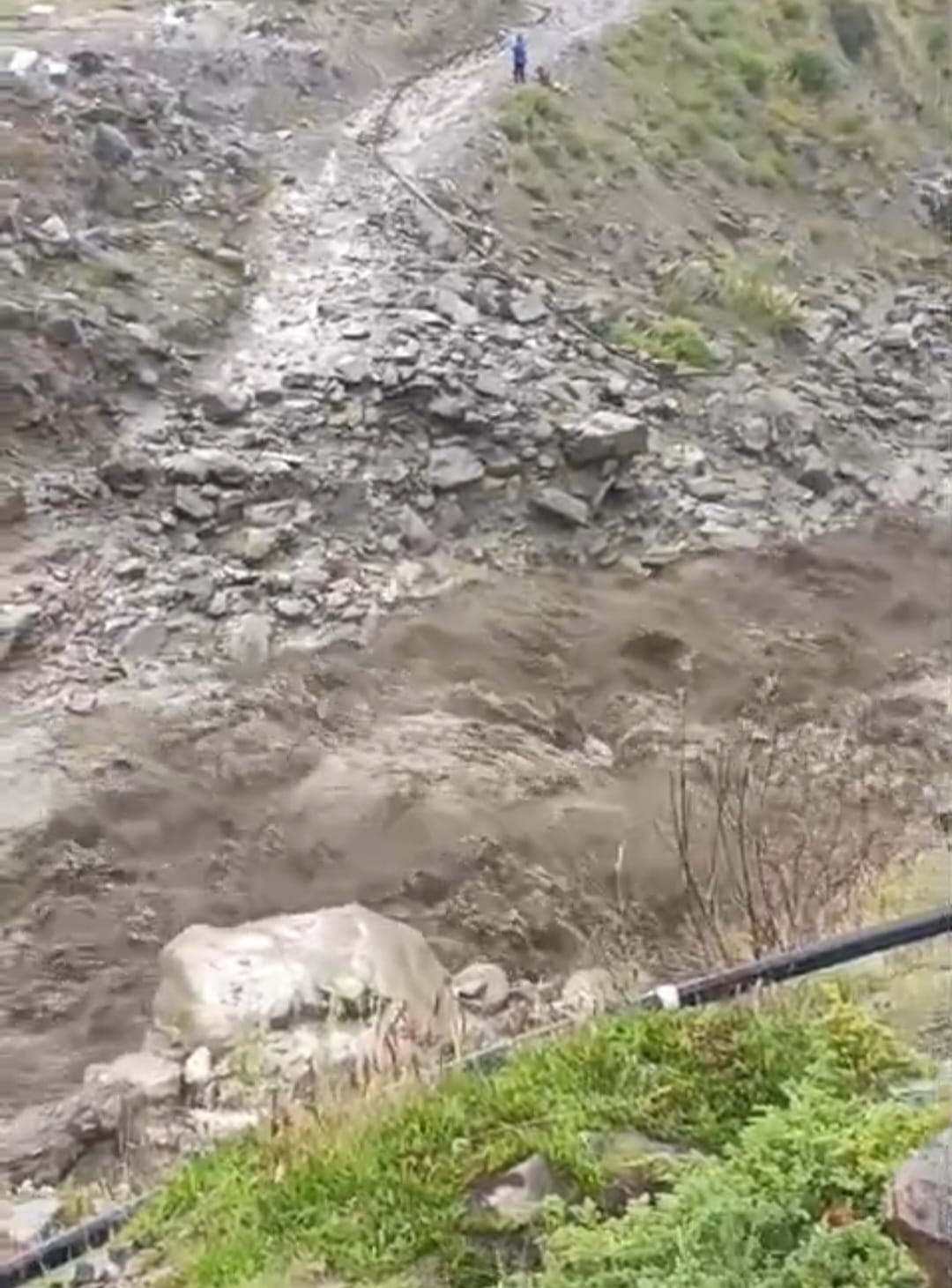 Flooding in two drains of three villages of Lahaul, footbridge washed away