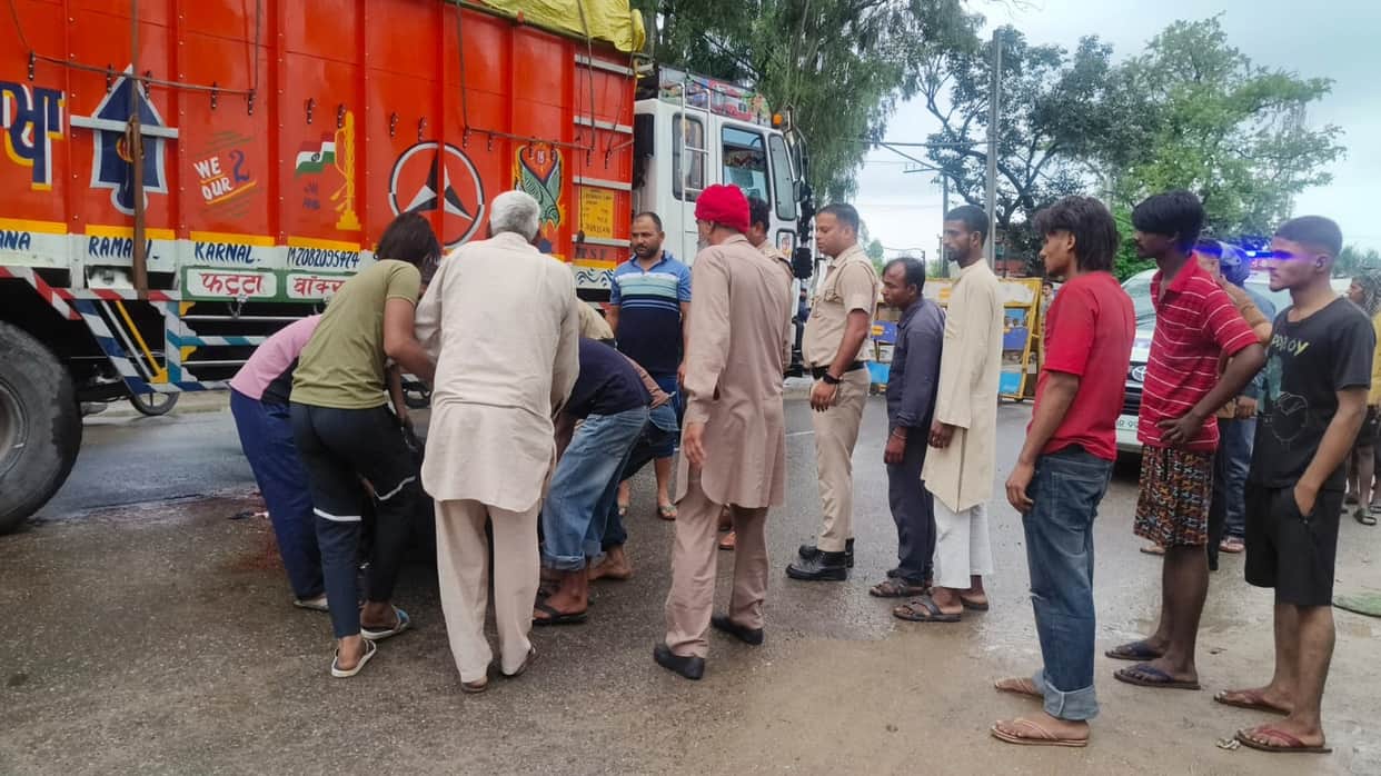 Teacher on motorcycle run over and killed by truck in Sadhaura