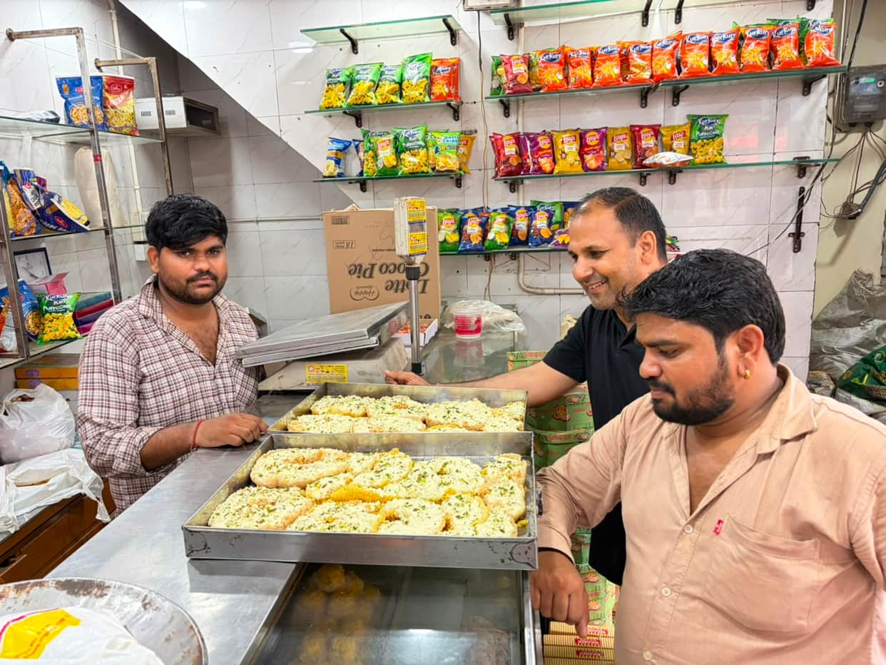 The market steeped in the sweetness of Ghevar during Sawan.