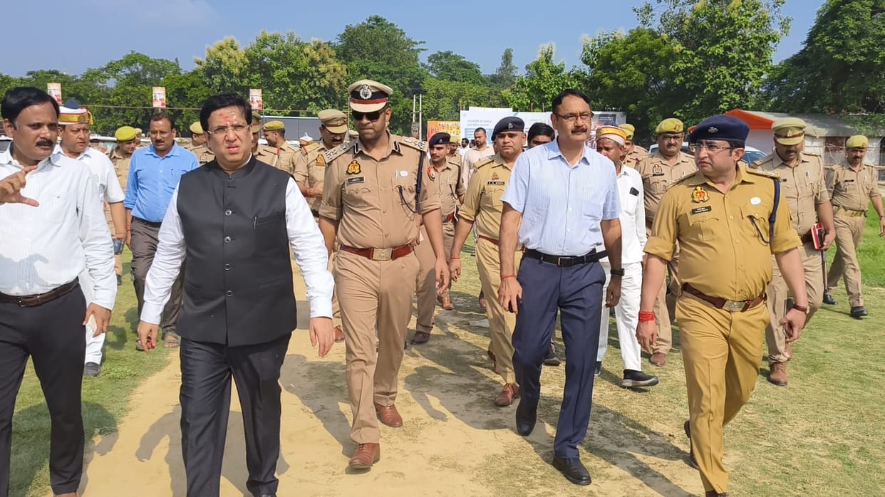 Security arrangements at the stadium reviewed ahead of the CM's arrival.