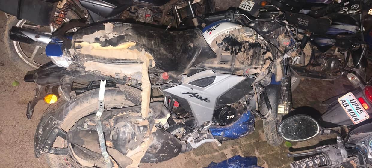 A Scorpio hit a woman and drove off, bike got stuck, stone pelting
