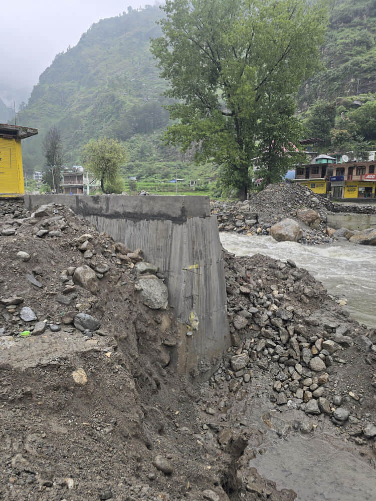 Construction of abutment for bridge over Ganvi Khad stalled