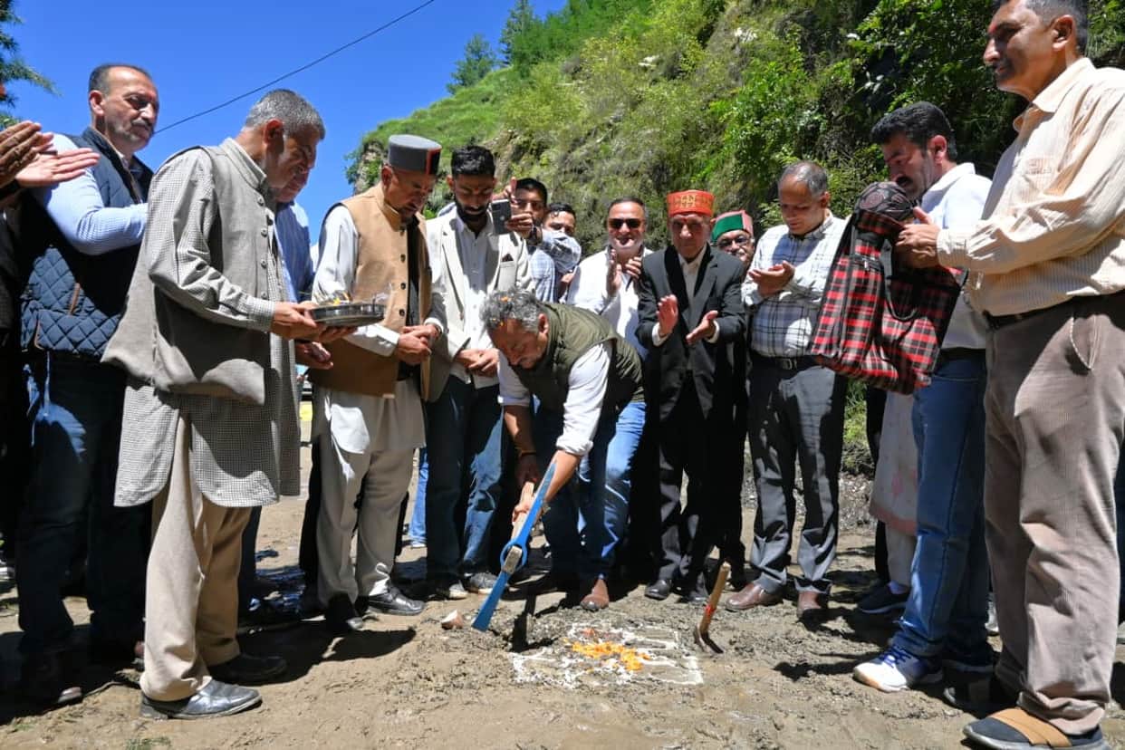 Education Minister Rohit Thakur performed the groundbreaking ceremony for the road on Wednesday