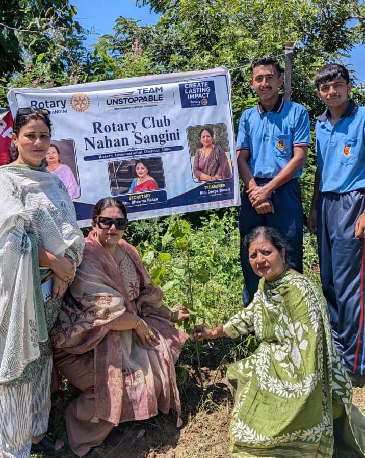 rotary club sangini organised tree plantation