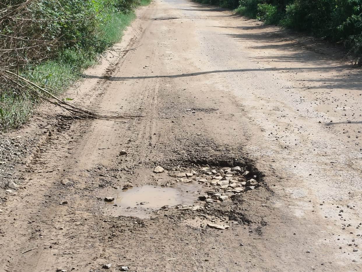 Rabupura-Utrawali road turns into a stretch of potholes.
