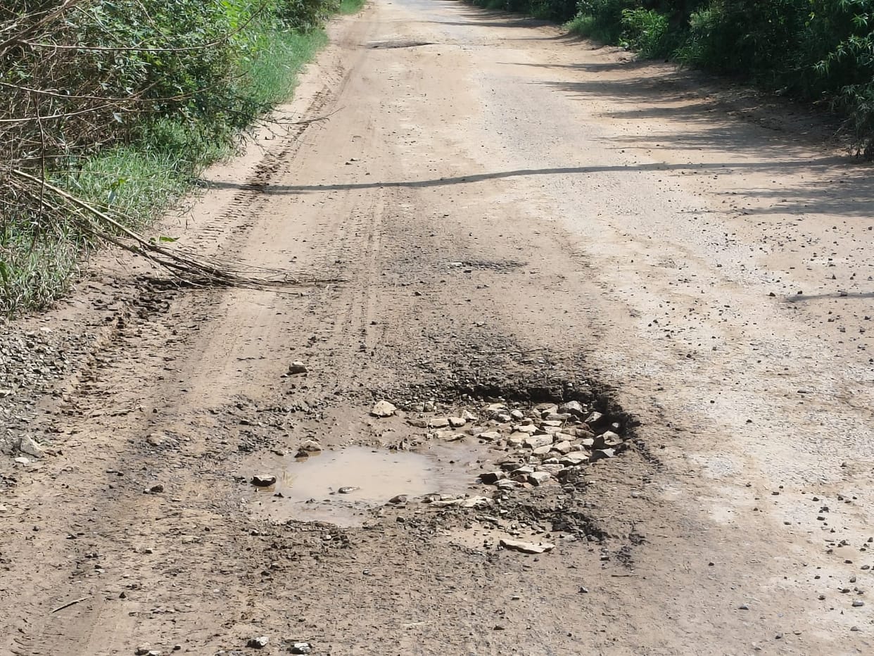 Rabupura-Utrawali road turns into a stretch of potholes.