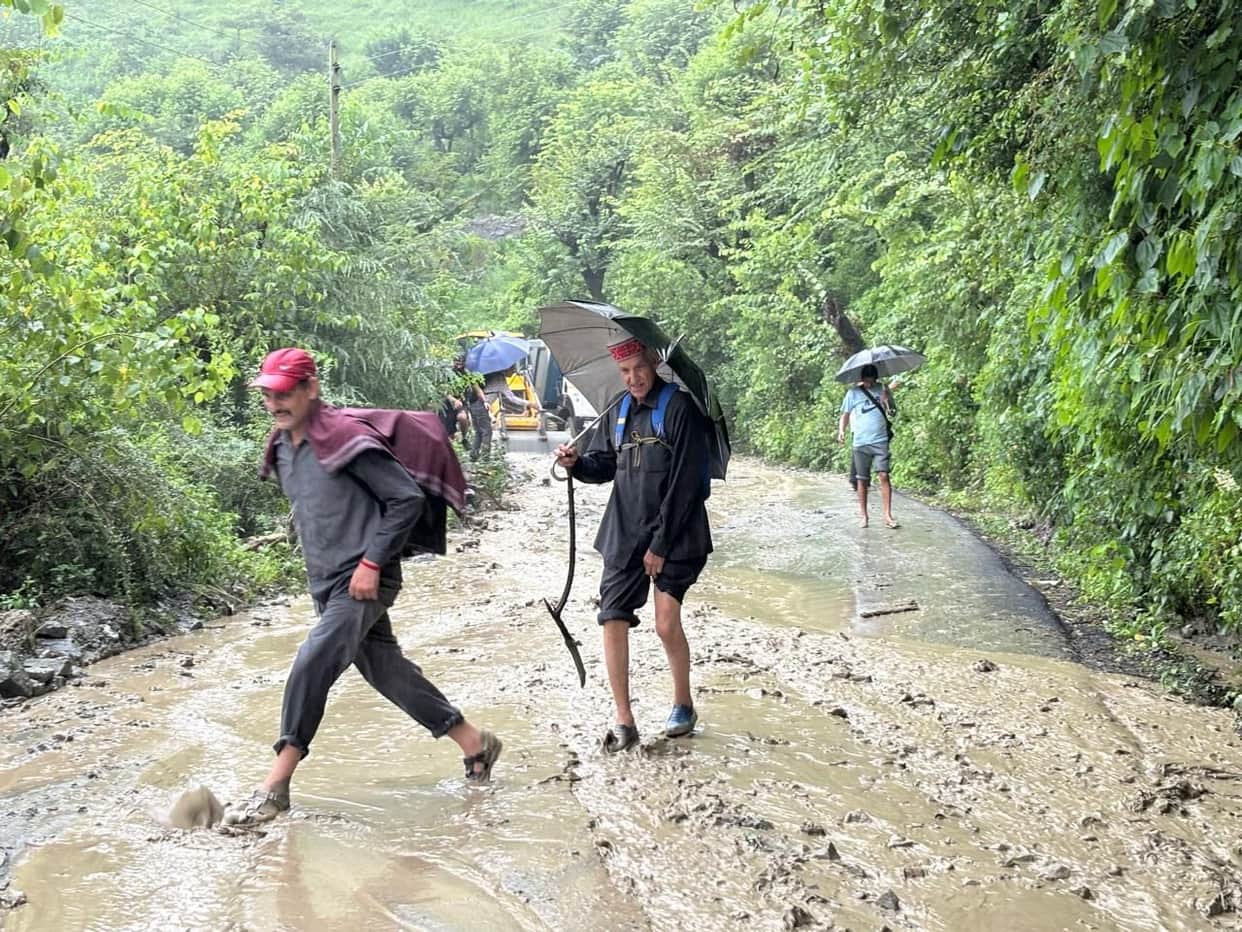 Rain compounds difficulties; 82 roads, including the National Highway, blocked.