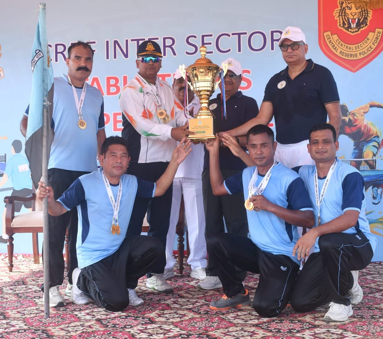 Tripura Sector team won in table tennis.
