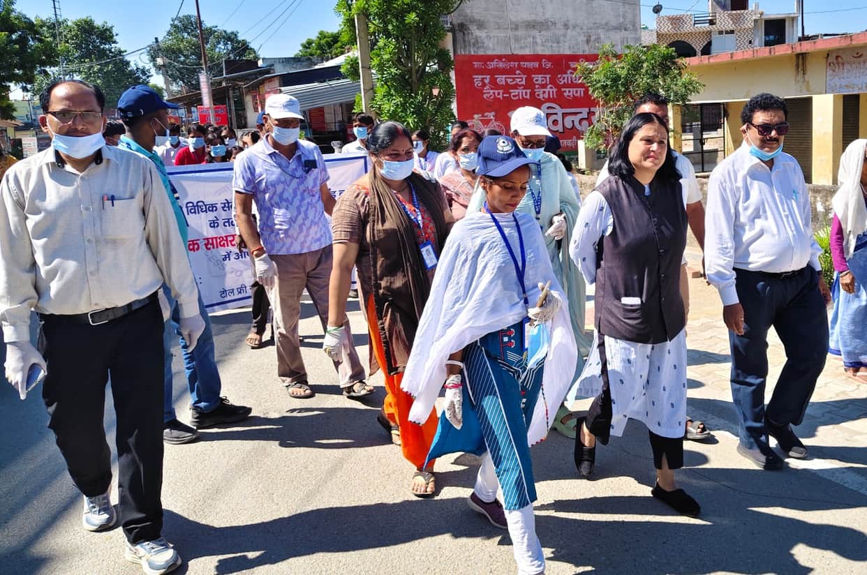 Students held a rally to spread the message of cybersecurity.