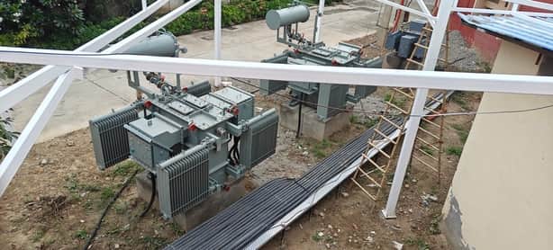 District Civil Hospital's electricity substation nearing completion.