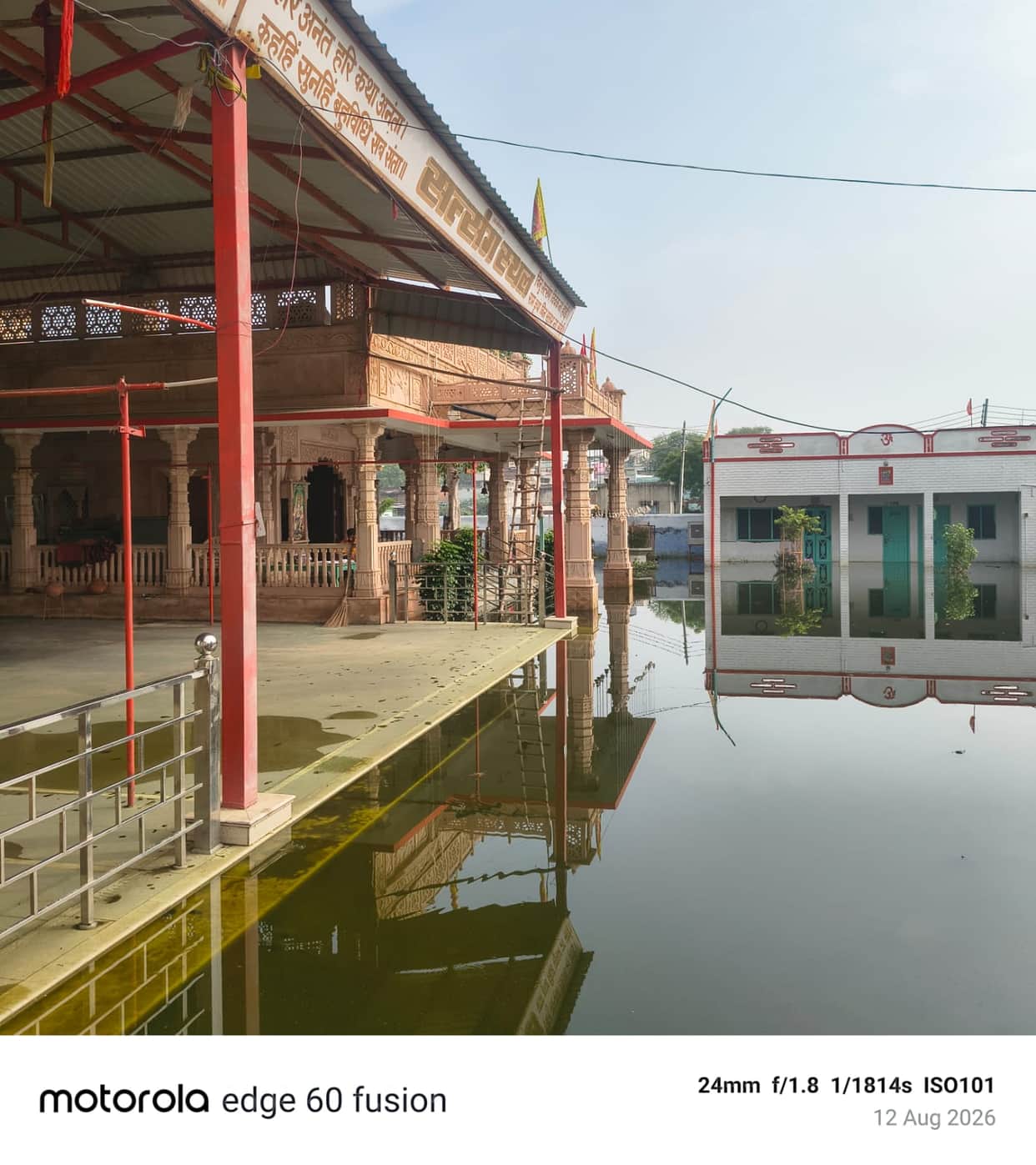 Water filled around the Bada Hanuman Temple in the Kikar Vasni area, angering devotees