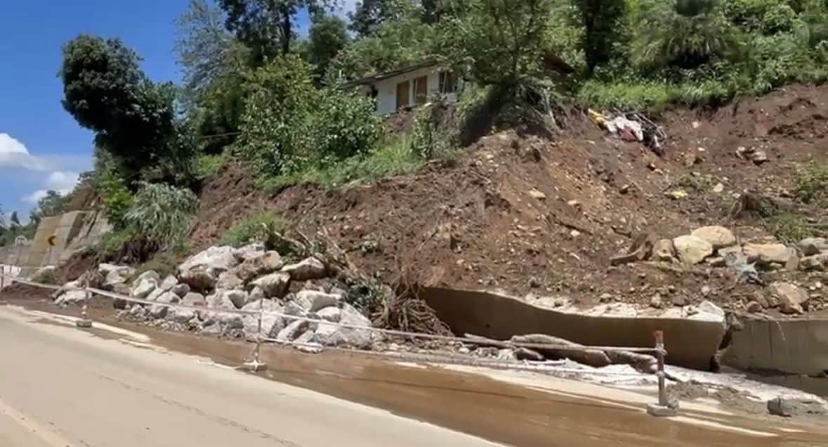 Waterlogging poses a threat to Mana village; land is subsiding.