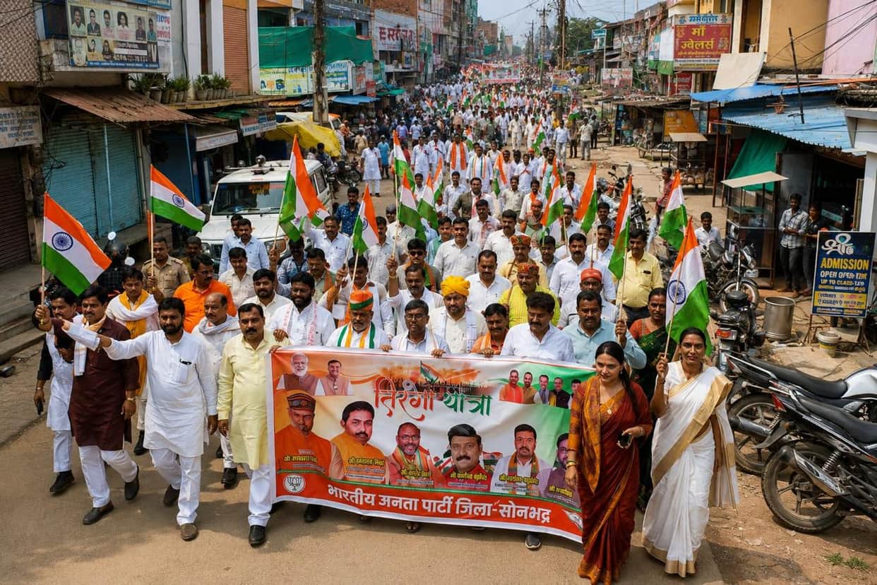 Sang 'Vande Mataram' while holding the Tricolour; children created paintings and posters.