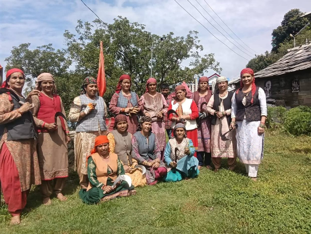 Women conducted a cleanliness drive at the Devta Damukh temple complex