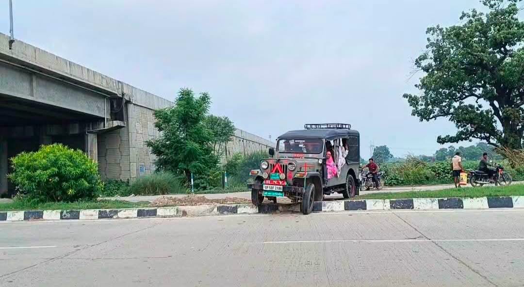 Video of a passenger-filled jeep mounting a divider goes viral.